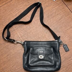 Coach Black Pebbled Leather Shoulder Bag